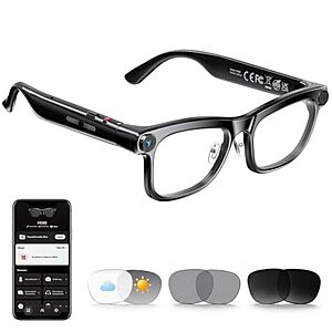 KAIGERR AI Smart Glasses w/ 13MP Camera, ChatGPT Assistant, Bluetooth Audio & ENC Noise Cancelling $108.79 + Free Shipping
