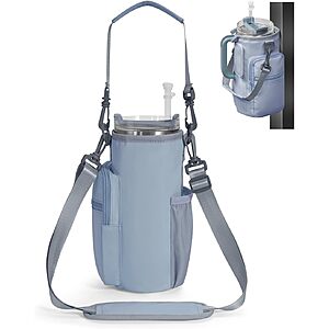 Sportsnew Magnetic Crossbody Carrier Bag for Tumblers w/ Handles up to 40-Oz (Light Pink or Blue) $9.99 + Free Shipping w/ Prime or on $35+