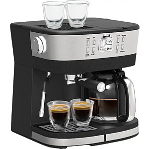 bella PRO - Combo 19-Bar Espresso & 10-Cup Drip Coffee Maker - Stainless Steel $60