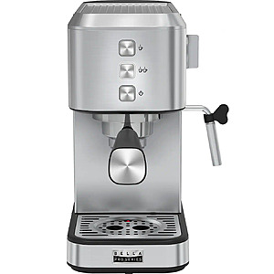 bella PRO - Slim Espresso Machine with 20 Bars of Pressure - Stainless Steel $50 From bestbuy