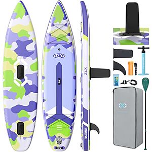 ZLX 11'6" x 33" Inflatable Stand Up Paddle Board w/ Removable Center Fin & Backpack (Purple Camo) $129.59 + Free Shipping