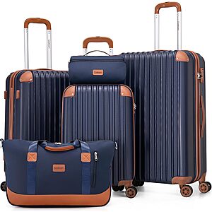 Cosbarn Luggage Sets 5 Piece Suitcases with Wheels, Suitcase Set ABS Hard Case Luggage with TSA Lock Spinner Wheels Durable Travel Luggage $118.98