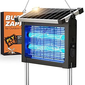 Jinyeda 4500V Solar Bug Zapper w/ 10W Solar Panel & USB-C Charging (Black, 1/2 Acre Coverage) $34.99 + Free Shipping w/ Prime or on $35+