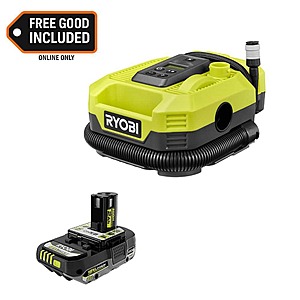 Ryobi ONE+ 18V Cordless Dual Function Inflator/Deflator with ONE+ 18V 2.0 Ah HIGH PERFORMANCE Battery $69.97