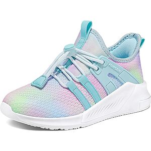 RUNSIDE Girls Lightweight Lace-up Gradient Running Sneakers | Walking, Tennis, Sports, Toddler/Little Kid/Big Kid $20.99