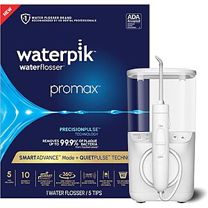 Waterpik Promax Countertop Water Flosser, SmartAdvance, 10 Settings, 5 Tips $119.99
