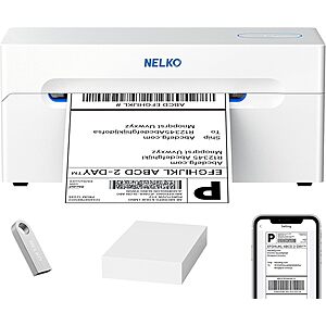 Nelko Bluetooth Thermal Shipping Label Printer, 4x6 Thermal Label Printer $62.99