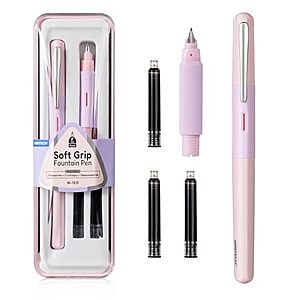 WRITECH Fine Nib Fountain Pen w/ 3 Ink Cartridges & Replacement Nib (Pink) $11.99 w/ S&S + Free Shipping