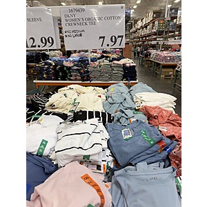 Costco Members [In Store Only] - DKNY Women's Organic Cotton Tee $7.97