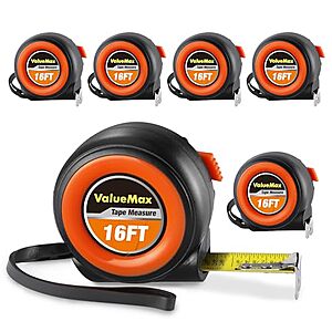 6-Pack ValueMax 16' Retractable Auto-Lock Tape Measure $15.19 + Free Shipping w/ Prime or on $35+
