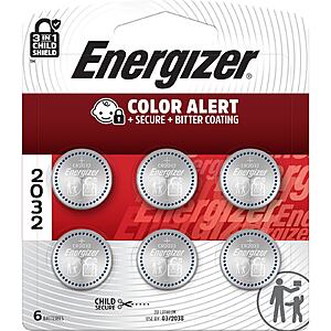 Energizer Lithium CR2032 Coin Batteries 6 -Pack one_size | 2032BP-6 $5.63
