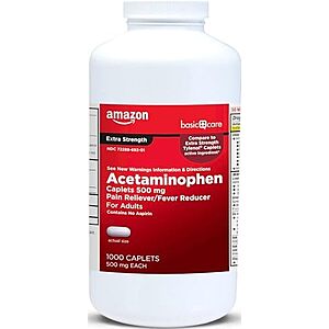 [SnS] $7.83** | 1000-ct 500-mg Amazon Basic Care Extra Strength Acetaminophen Caplets at Amazon