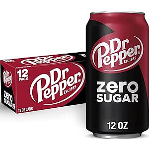 [SnS, AC] $4.91 | 12-Pk 12-Oz Dr Pepper Zero Sugar Soda at Amazon (40.9￠ each)