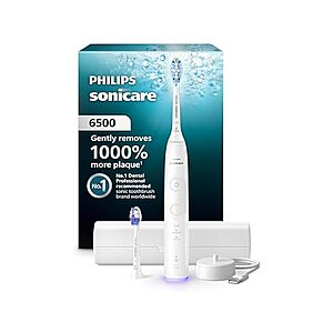 $57.99 | Philips Sonicare 6500 Rechargeable Electric Toothbrush, 2 Brush Head, White (HX7410/10) at Woot!