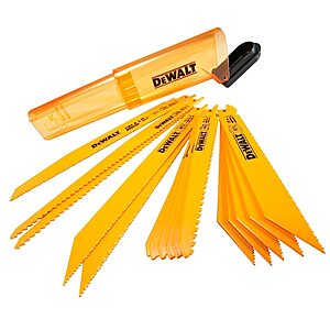 16-Pack DeWALT ToughCase Bi-metal Wood/Metal Reciprocating Saw Blade Set $17.98 w/ Subscription + Free Shipping