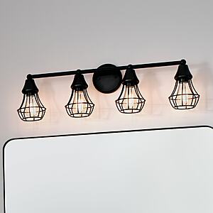 Kichler Bayley 30.5" 4-Light Black Industrial Bathroom Vanity Light $31 + Free Store Pickup at Lowe's