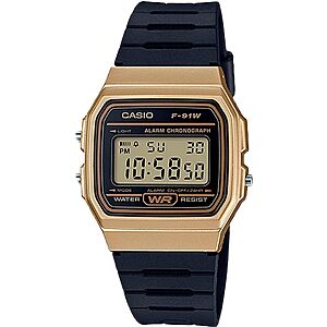 35.2 mm Casio F-91W Series Men's Digital Watch Black/Gold $17.97 + Free S&H w/ Prime or $35+