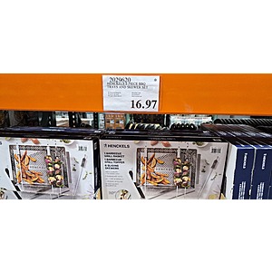 Henckels 8-piece BBQ Trays & Skewer Set $16.97 in Costco stores. YMMV
