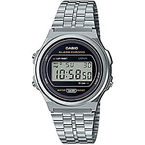 $27.57* | 39mm Casio Vintage Stainless Steel Bracelet Watch w/ LED Illumination & Stopwatch at Amazon