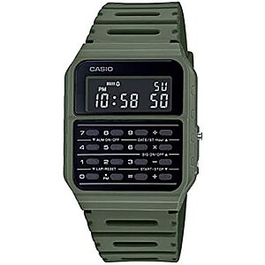 $23.97* | 34mm Casio Data Bank Watch w/ 8-Digit Calculator & Resin Band (Olive Green) at Amazon
