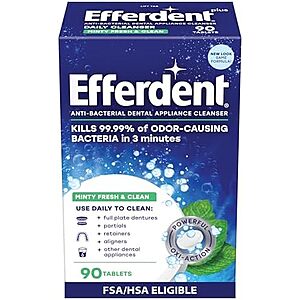 [SnS, AC] $2.69* | 90-Count Efferdent Denture Cleaner (Minty Fresh & Clean) at Amazon