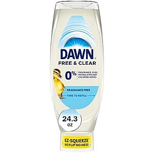 [SnS, AC] $10.23 | 3 × 24.3-Ounce Dawn Free & Clear EZ-Squeeze Unscented Dish Soap ($3.41 each) at Amazon