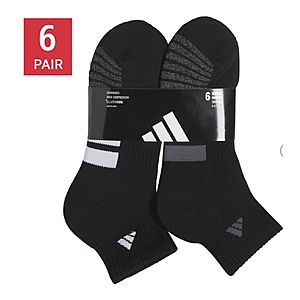 Costco Members - adidas Men's Quarter Sock, 6-pair (black or white) - 1pk/$11.99, 5pk/39.95, 10pk/$69.90