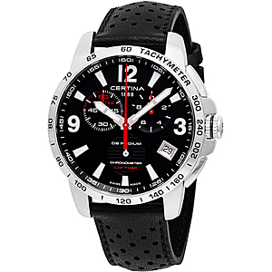 CERTINA DS Podium Chronograph Lap Timer Black Dial Men's Watch $250