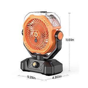 16000mAh Koonie Portable Misting Camping Fan w 360mL Water Tank (Orange) $27.99 + Free Shipping w/ Prime or on $35+