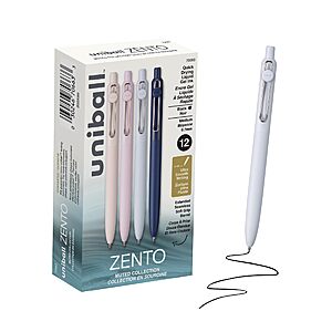 12-Count Uni-Ball Zento Retractable Gel Pens w/ 0.7mm Medium Point (Black Ink) $10.17 w/ S&S + Free Shipping w/ Prime or on $35+