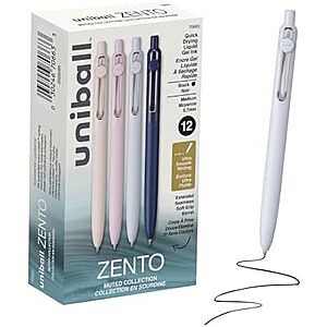 [SnS] $10.17* | 12-Ct uniball Zento 0.7mm Medium Point Gel Pens (Black Ink) at Amazon