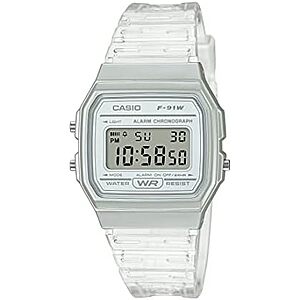 $23.97* | Casio F91W Series Women's Digital Watch w/ Clear Strap at Amazon