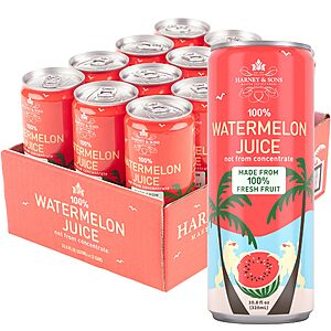 Select Accts[AC,S&S]12 Cans 10.8 fl oz Harney & Sons Watermelon Juice $14.62 + Free S&H w/ Prime or $35+