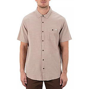 Hurley Men's One and Only Slub Short Sleeve Shirt (Khaki) $11.98 + Free Shipping on $49