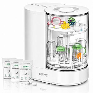 SIJING Baby Bottle Washer, Sterilizer and Dryer with Visible Glass Chamber $131.99