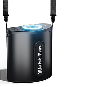 FUNNBIE Portable Waist Fan 10000mAh, 18000RPM Strong Air, Rechargeable Wearable Fan, 4-Speed, Up to 45H Runtime $8.37