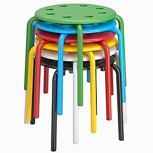 VECELO 6-Piece Stacking Stools for Classroom, 12 Inch Height, Decoration Flexible Seating for Schools, Rainbow $49.99