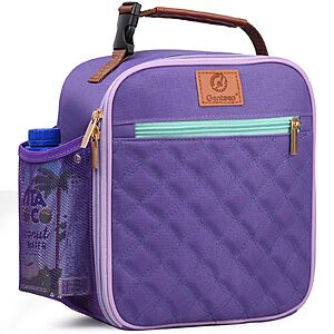 $7.47 AMAZON FS w Prime Genteen Kids Lunch Box Lunch bag for Girls, Boys, Teens Insulated Soft Mini Cooler with Bottle Holder, Lightweight Reusable Easy-Clean Back to School-Purple