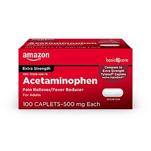 100-Count Amazon Basic Care Extra Strength 500mg Acetaminophen Caplets $1.53 w/ S&S + Free Shipping w/ Prime or on orders over $35