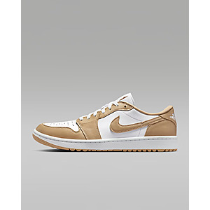 Nike Men's Air Jordan 1 Low G Golf Shoes (White / White / Linen) $87.73