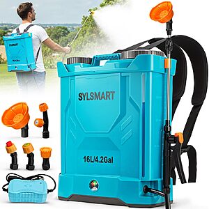 Sylsmart 4.2 Gallon Battery Powered Backpack Sprayer, Electric Weed Sprayer for Lawn & Garden, 0-120 PSI Adjustable Pressure Sprayer for Fertilizer with Voltage Display $49.99