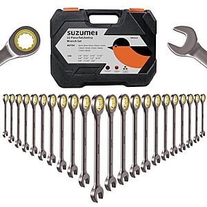 22-Pc SUZUME Ratchet Wrenches Set w/ Organizer Box (72 Tooth SAE & Metric) $43.77 + Free Shipping