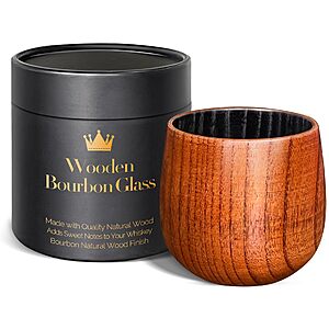Charred Wooden Bourbon Glass, 10 oz – $12
