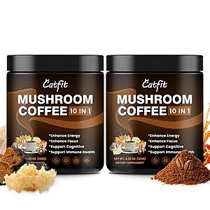 2-Pk 4.23-Oz Catfit Mushroom Coffee Powder (75-Servings Each) $10.79 w/ S&S + Free Shipping w/ Prime or on $35+