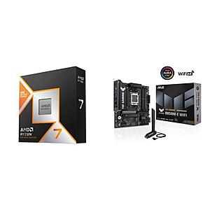 Ryzen 7 9800X3D AMD Processor,MSI MAG Coreliquid A13 240 Liquid Cooler,ASUS TUF GAMING B850M-E WIFI Micro-ATX Motherboard - $478.99