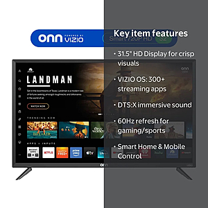(Open Box) onn 32 Inch Class 720P HD Powered by VIZIO Smart Television $59 + Free Shipping
