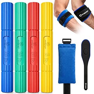 FitBeast Elbow Recovery Kit w/ 4-Level Flex Therapy Bars, Elbow Brace & Hot/Cold Pack $19.99 + Free Shipping w/ Prime or on $35+