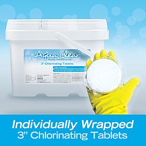 Aqua Clear™ Pool Products 3” Chlorinating Tablets 5 lb, Tablets Individually Wrapped $20