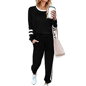 2-Piece Aloodor Women's Pullover Crewneck Sweatsuit $12.99 + Free Shipping w/ Prime or on $35+