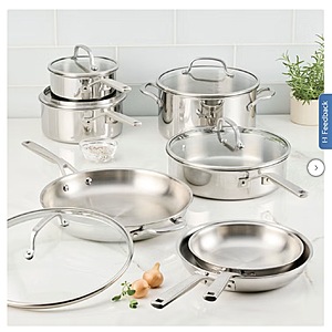 KitchenAid Tri-Ply Clad Stainless Steel 12-piece Cookware Set $214.99 Free Shipping Costco.com